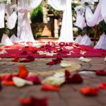 wedding ceremony, decor, Marsala wedding arch